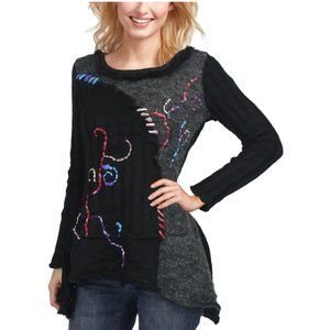 Y2K Vintage Angora Wool Blend Shark Bite Knit Tunic Sweater NOS NWT